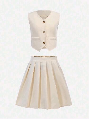 Conjunto de chaleco y falda T 8-12