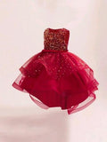 Vestido rojo de lentejuela con cola T9
