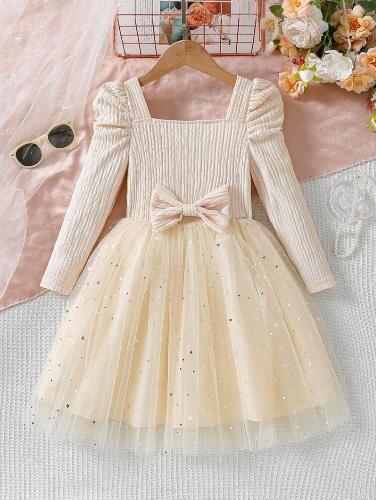 Vestido manga larga color crema 7Y