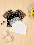 Blusa malla de margaritas y top T 8-12