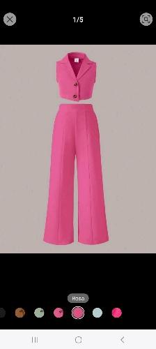 Conjunto de chaleco fucsia