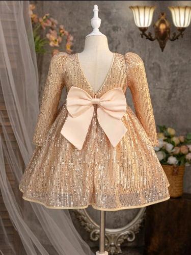 Vestido brillante manga larga T4