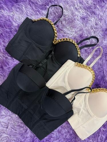 Bustier con detalle dorado
