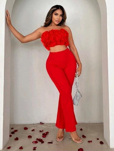 Conjunto rojo de top y pantalon