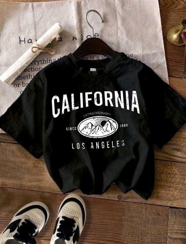 Franela california negra T 8-12y