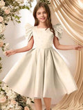 Vestido satinado crema T 8 a 12