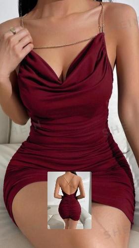 Vestido corto color vino L