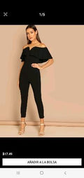 Enterizo color negro con volado