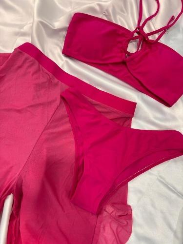 Traje de baño con pantalon de malla