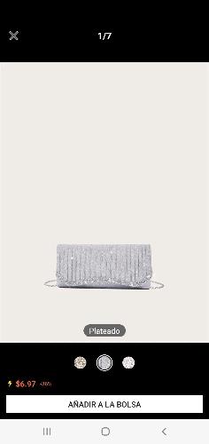 Cartera tipo sobre plateada