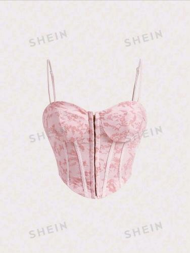 Bustier con estapando rosa y blanco