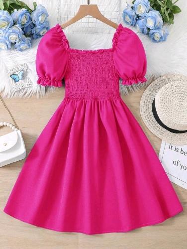 Vestido fucsia arrunchado