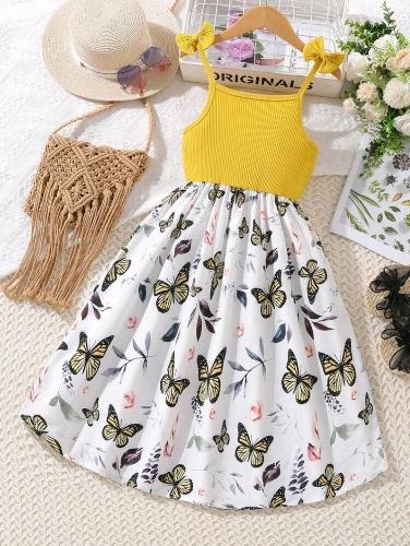 Vestido amarillo de mariposas